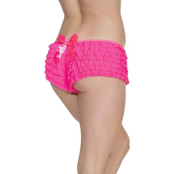 Booty Short- Coquette - 114 - Neon Pink - Picture 2 of 5